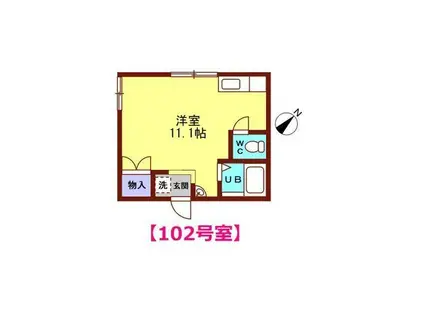 ホワイトハイツA(ワンルーム/1階)の間取り写真