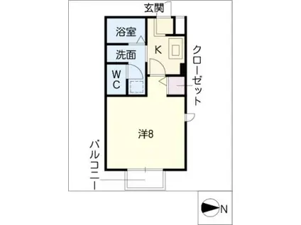コリーナ伊勝(1K/2階)の間取り写真