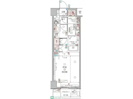 クレヴィスタ綾瀬II(1K/5階)の間取り写真