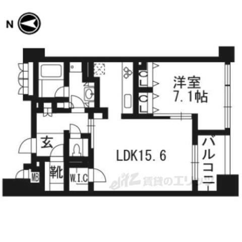 THE RESIDENCE 京都 東洞院四条(1LDK/5階)の間取り写真