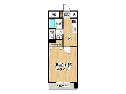 グレース春日3(1K/1階)の間取り写真