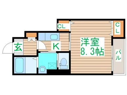 ルミナス六十人町(1K/1階)の間取り写真