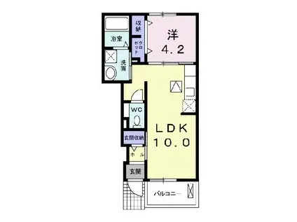 クリア リージョン C(1LDK/1階)の間取り写真
