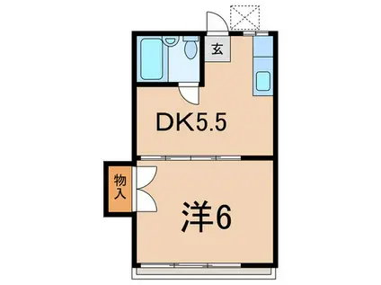 ハイツコジマ(1DK/2階)の間取り写真