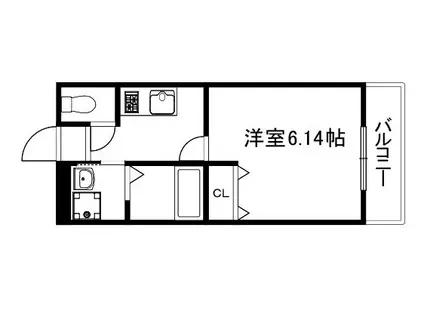 アムール賀茂川(1K/1階)の間取り写真