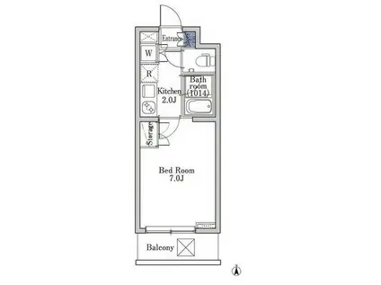 ラクラス学芸大学(1K/4階)の間取り写真