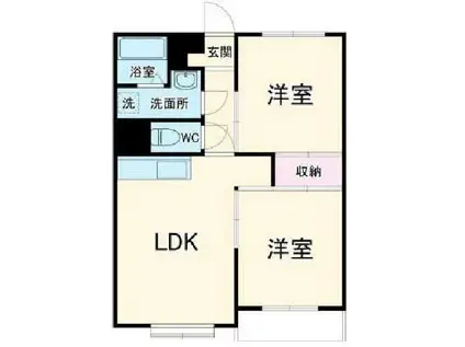 カーサステージイリソ(2LDK/2階)の間取り写真
