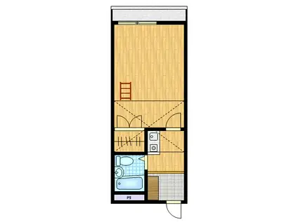 ユトリロ平川本町(1K/2階)の間取り写真