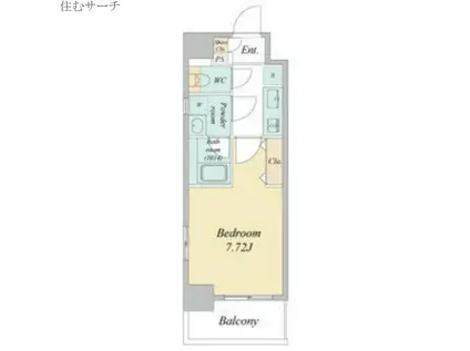 プレイズシード四日市(1K/8階)の間取り写真