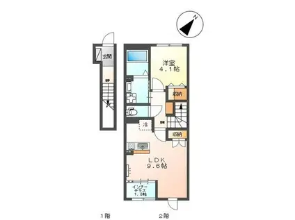 グランデ ルーチェ(1LDK/2階)の間取り写真