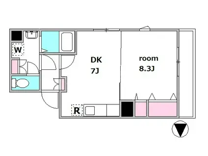 アニマール大森(1DK/3階)の間取り写真