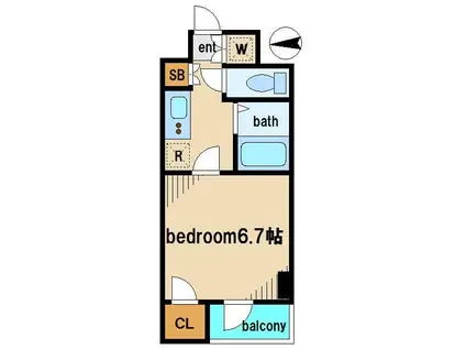 エクシム荻窪(1K/2階)の間取り写真