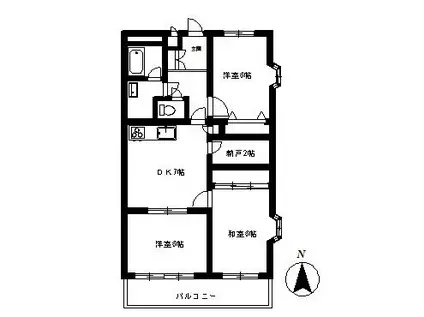 ファミリーシティマンションA(3SDK/3階)の間取り写真