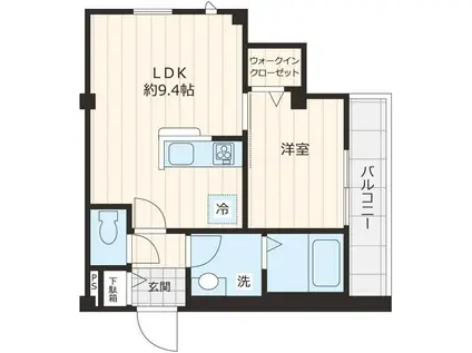 フランドル Y(1LDK/3階)の間取り写真