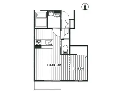 アゼリアII(1LDK/1階)の間取り写真