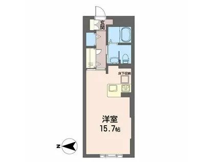 シャーメゾンサワ・ヴィラージュ(ワンルーム/1階)の間取り写真