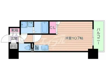 グレンパーク新大阪II(1K/4階)の間取り写真