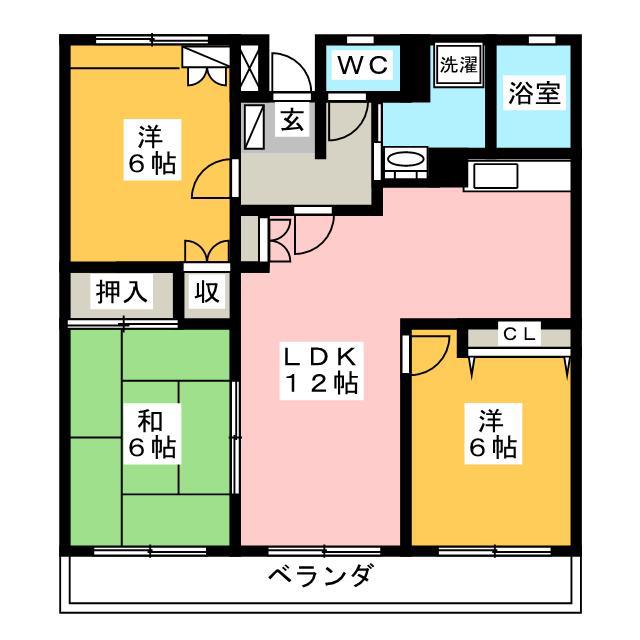 レジデンス光和115(3LDK/2階)の間取り写真