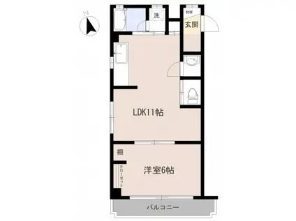 寺西ビル(1LDK/3階)の間取り写真