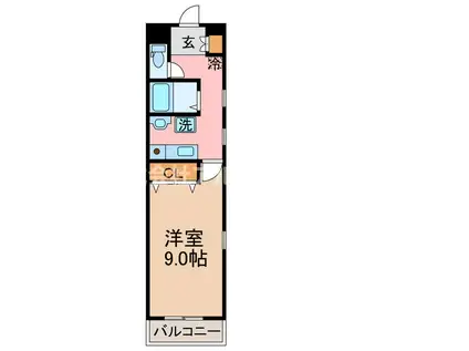 グランドハイツ増田III(1K/2階)の間取り写真