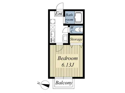 第48アベニュー旭町(1K/1階)の間取り写真