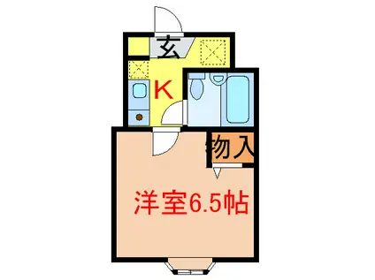 オレンジハウス3(1K/2階)の間取り写真
