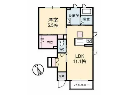 リラフォート望町(1LDK/1階)の間取り写真