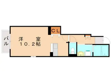 スプリング大浦(ワンルーム/1階)の間取り写真