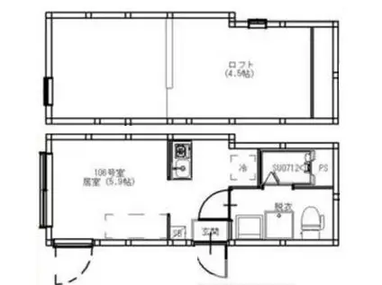 春日町6丁目(ワンルーム/1階)の間取り写真