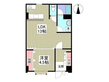 サンライズ大和P-1(1LDK/1階)の間取り写真