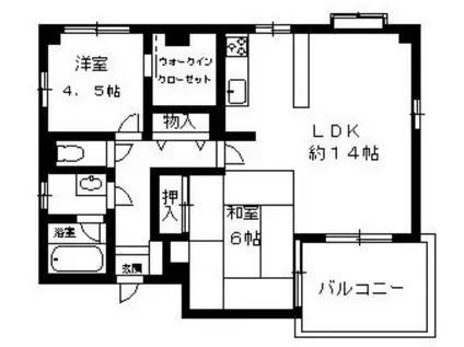 シュロス板宿(2LDK/5階)の間取り写真