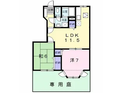 ローゼン・ハイムA(2LDK/1階)の間取り写真