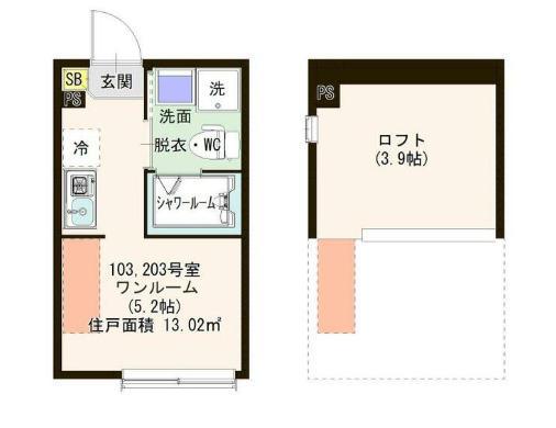ハーモニーテラス野方III(ワンルーム/1階)の間取り写真