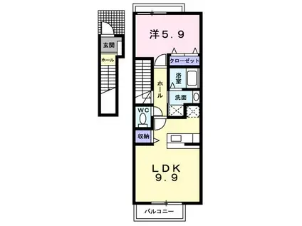 エテルノカーサ(1LDK/2階)の間取り写真