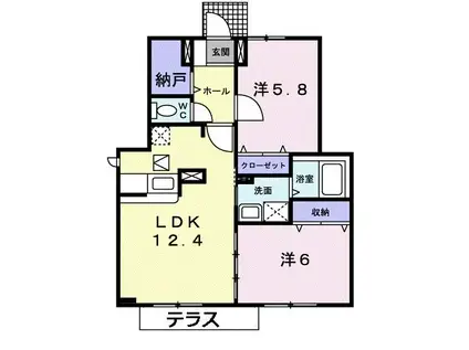 クラール ブリーゼ(2LDK/1階)の間取り写真
