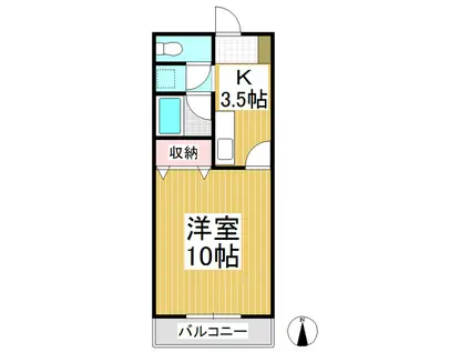 セントグレース長野II(1K/1階)の間取り写真