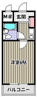 リバーズマンション(1K/4階)の間取り写真