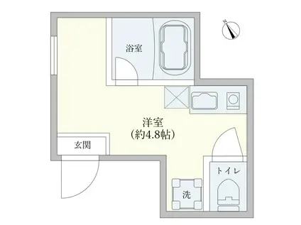 等々力4丁目(ワンルーム/1階)の間取り写真