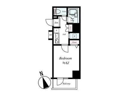 パークウェル高円寺(1K/4階)の間取り写真