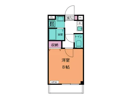 ジーニアル鵜の森(1K/1階)の間取り写真