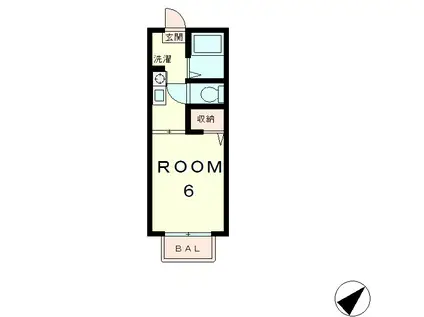 カーサ・セイ・エイト(1K/2階)の間取り写真