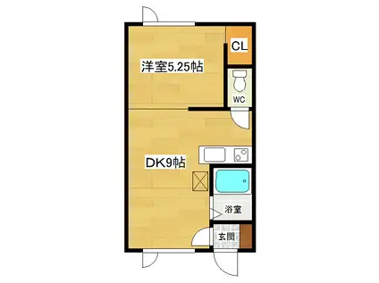 モアクレスト(1DK/1階)の間取り写真