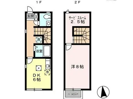 イエローコートヨコハマ D棟(1SDK/1階)の間取り写真