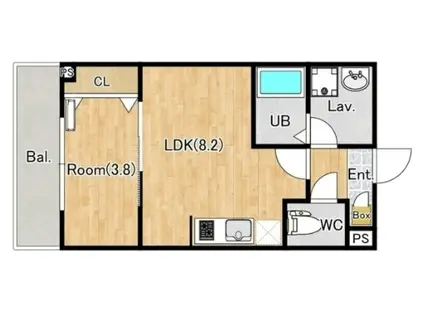 ジ―メゾン伊勢原シトラス(1LDK/1階)の間取り写真