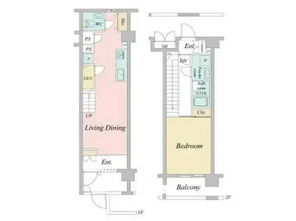 ニューシティアパートメンツ亀戸(1LDK/2階)の間取り写真