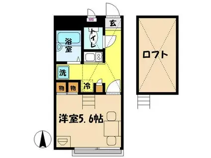 レオパレスエルパセオIII(1K/1階)の間取り写真