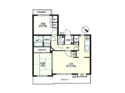 パーク・ハイム玉川学園五丁目(2LDK/2階)の間取り写真