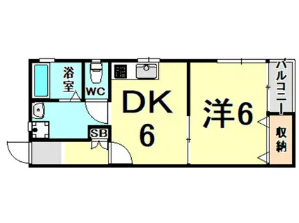 イーグルハイツII(1DK/2階)の間取り写真