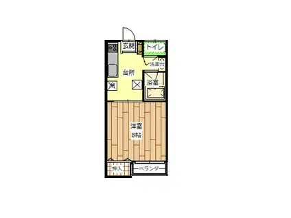セントラル92(1K/1階)の間取り写真