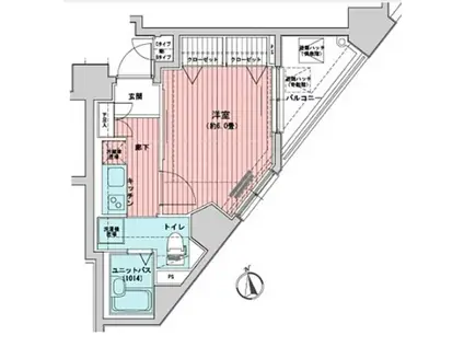 メインステージ大手町(1K/5階)の間取り写真